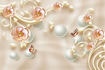 Obraz 3D kvety s perlami 1988